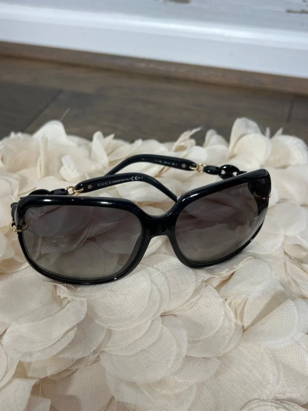 GUCCI Sunglasses GG 3584/S 59-15-115 Black and Rose Gold EUC